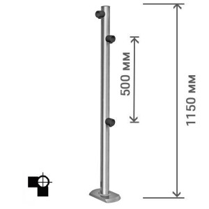 ME 1150 1-2 1-90 L \ Столбик для проезда тележек двухсторонний