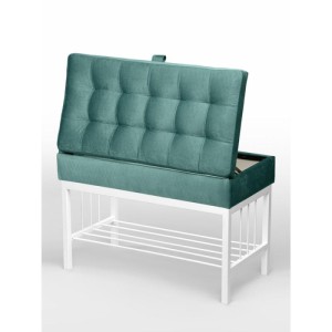 Банкетка Н-76 (белый/бирюзовый)