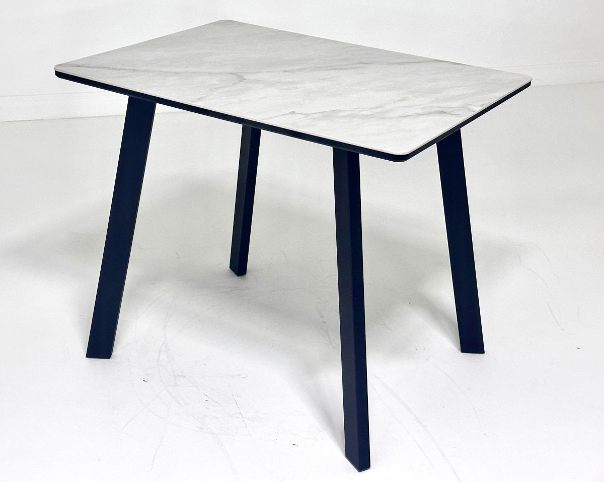 Стол ТИК ТАК 120 цвет ОНИКС, керамика / Черный каркас