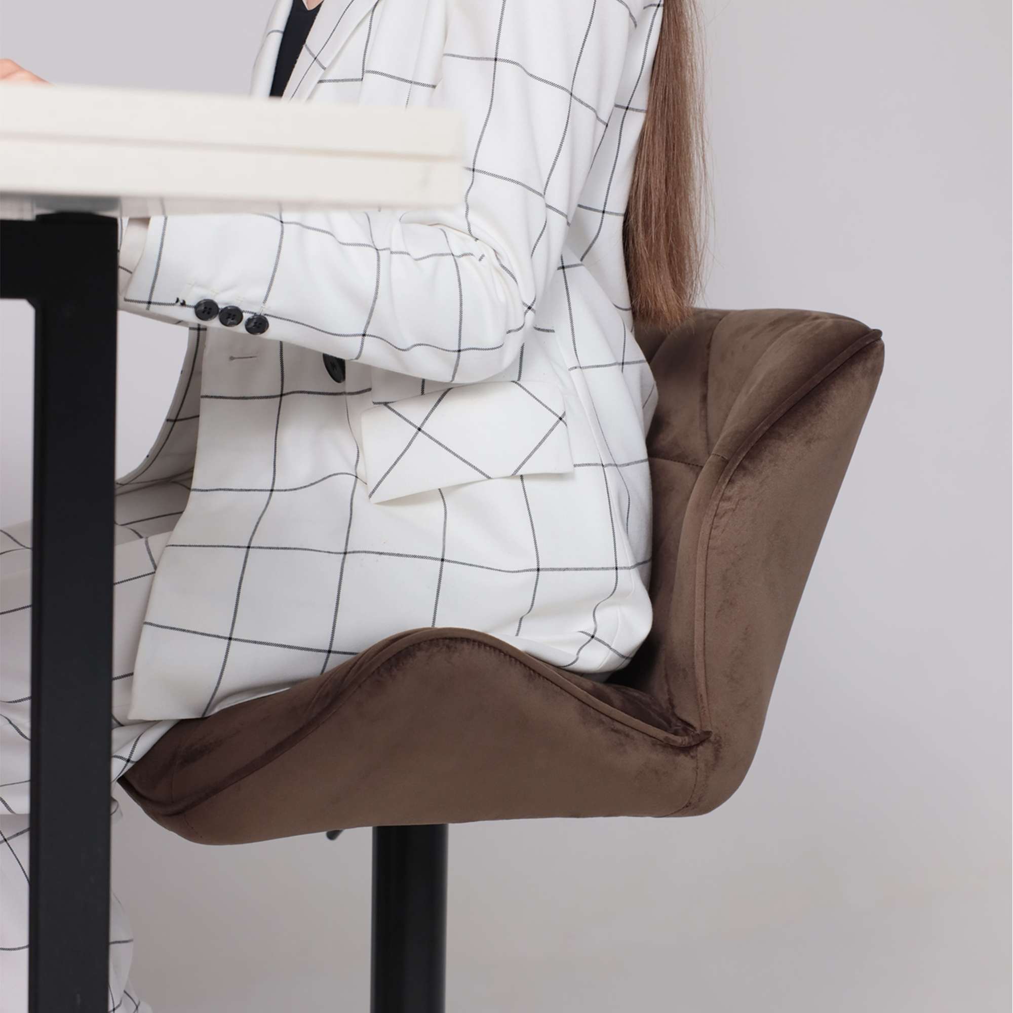 Стул барный Berlin, шоколадный, велюр