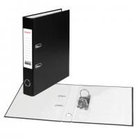 Папка-регистратор STAFF "Manager" с покрытием из ПВХ, 50 мм, без уголка, черная, 225186