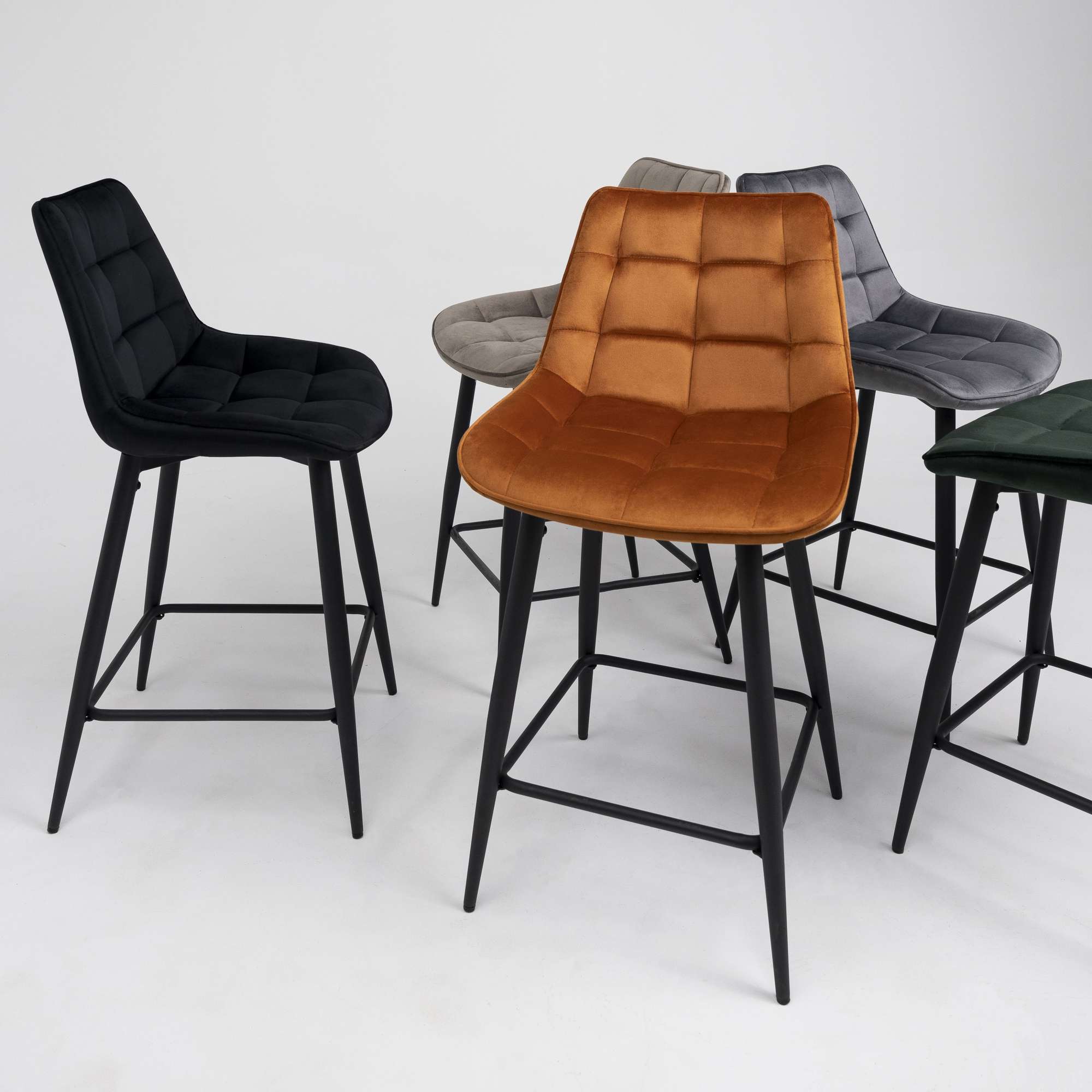 Стул полубарный Linx, черный, велюр