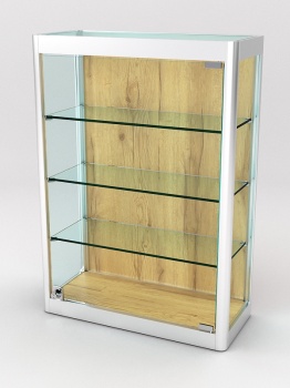 Витрина из профиля настенная "ВАЙБ ИКС" №2-3П-ДСП-220 (задняя стенка ДСП), Дуб Золотистый