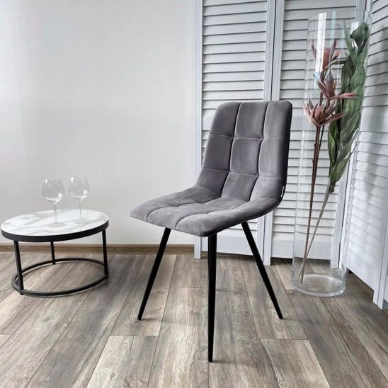 Стул UNO, серый, черные ножки