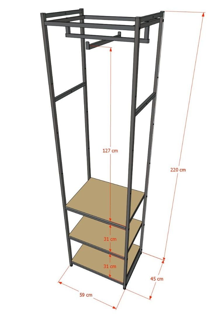 Стеллаж для одежды A2260-10 220х60х45