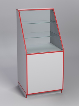 Прилавок "ТОРГОВЫЙ" №7-600, Серый, кромка красная