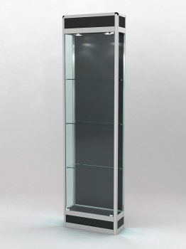 Витрина "ПРОФИЛЬ ПОДИУМ" №3-200-1 (задняя стенка - ДВП), Черный