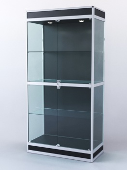 Витрина "ПРЯМОУГОЛЬНАЯ" №3-500-1 (задняя стенка - ДВП), Черный