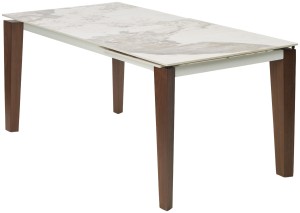 Стол ЭЗМИР (ESMIR) 180 цвет ПАНДОРА (GLOSS LUXURY PANDORA SOLID CERAMIC) / ОРЕХ, ®DISAUR