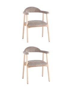 Стул обеденный Shredo серый шенилл светлое дерево 2 шт.