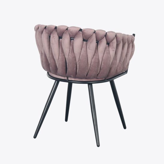 Стул Трир, пыльно-розовый бархат HLR, ножки черные