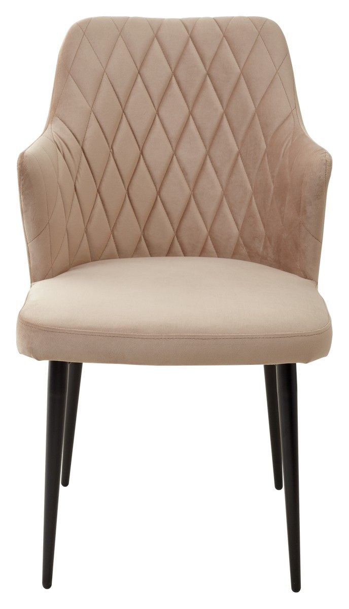 Стул HERMAN БЕЖЕВЫЙ #5, велюр / черный каркас