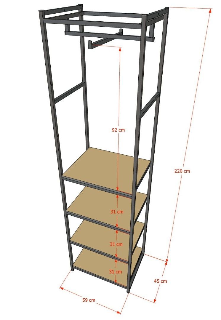 Стеллаж для одежды A2260-18 220х60х45