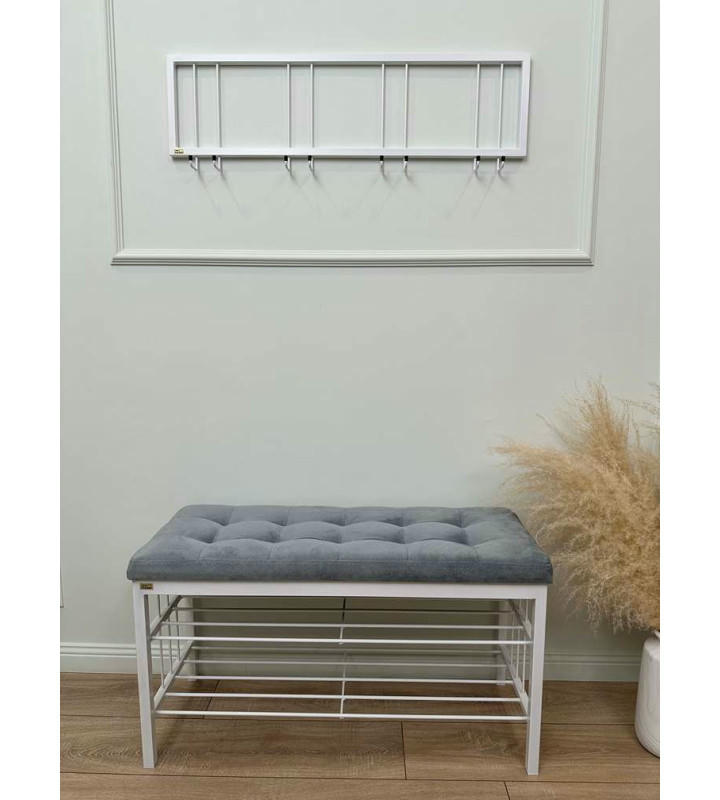 Вешалка настенная металлическая с крючками -93 (белый) цена 2 200 ₽ Вешалка настенная металлическая с крючками -93 (белый)