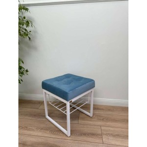 Банкетка Марсей 40-44 с полкой (голубой/белый)