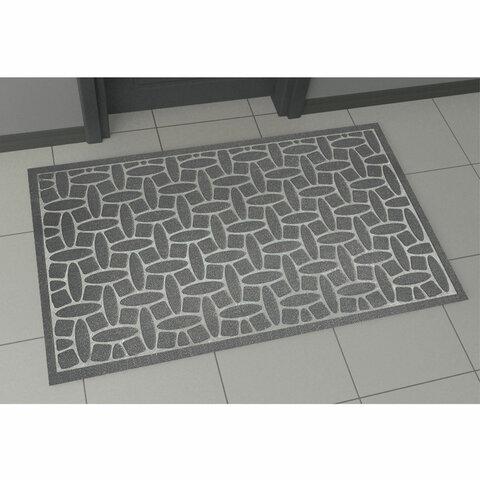 Коврик придверный 60х90 см, СЕРЫЙ, грязезащитный, 430 г/м2, фактурный рисунок АЛМАЗ, ЛЮБАША, 701055