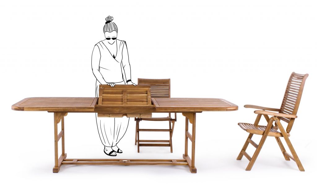 Стол обеденный раздвижной Noemi коричневый