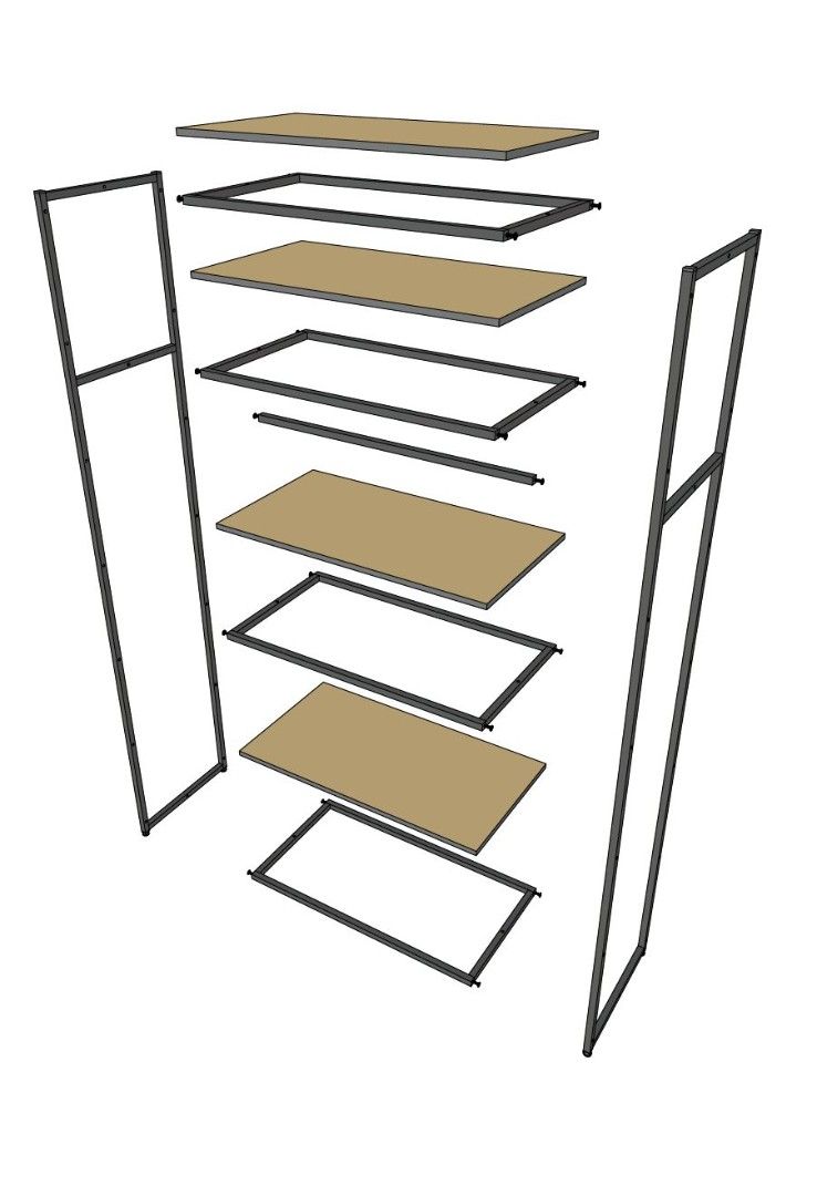 Стеллаж для одежды A2290-15-ЧЧ 220х90х45