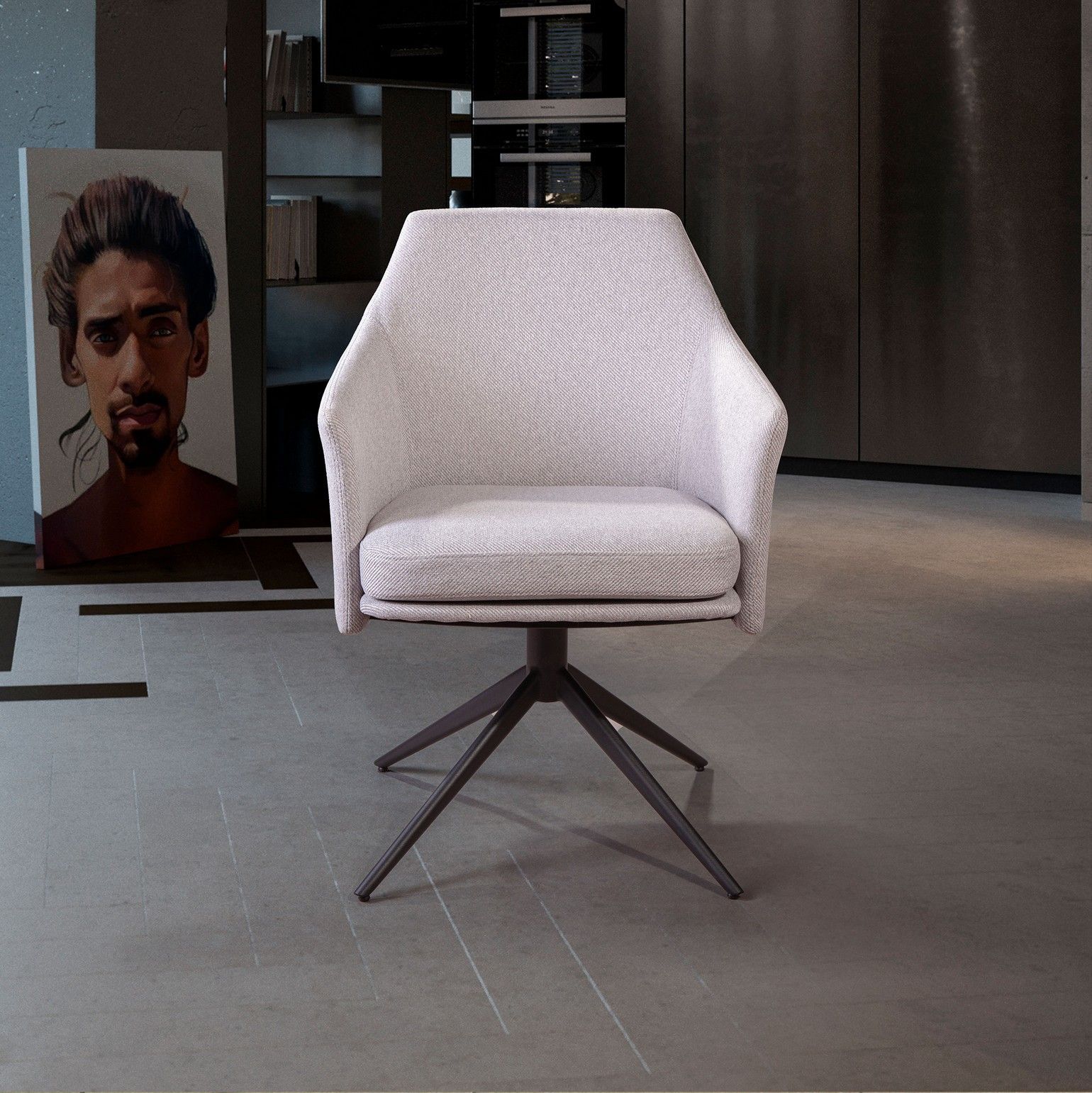 Стул с кручением Бен, светло-серый