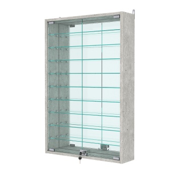 Витрина настенная №2-6А с зеркалом, Метрополитан Грей