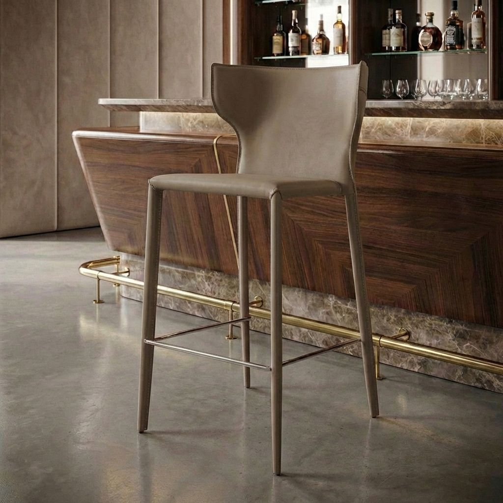 Стул полубарный Аустин, кожа нуга