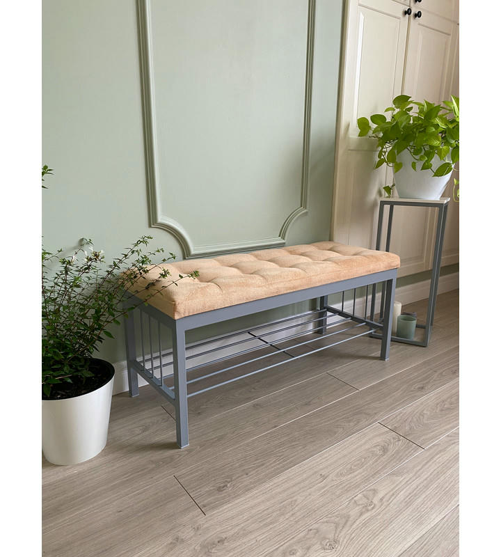 Банкетка Сканди-96-1 (персиковый/серый)