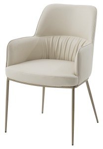 Стул БРУНО (BRUNO) цвет МОЛОЧНЫЙ Milk T1-02, экокожа / шампань, ®DISAUR