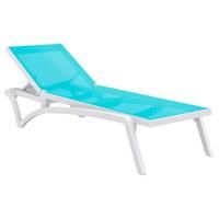 Шезлонг-лежак пластиковый Pacific белый, голубой