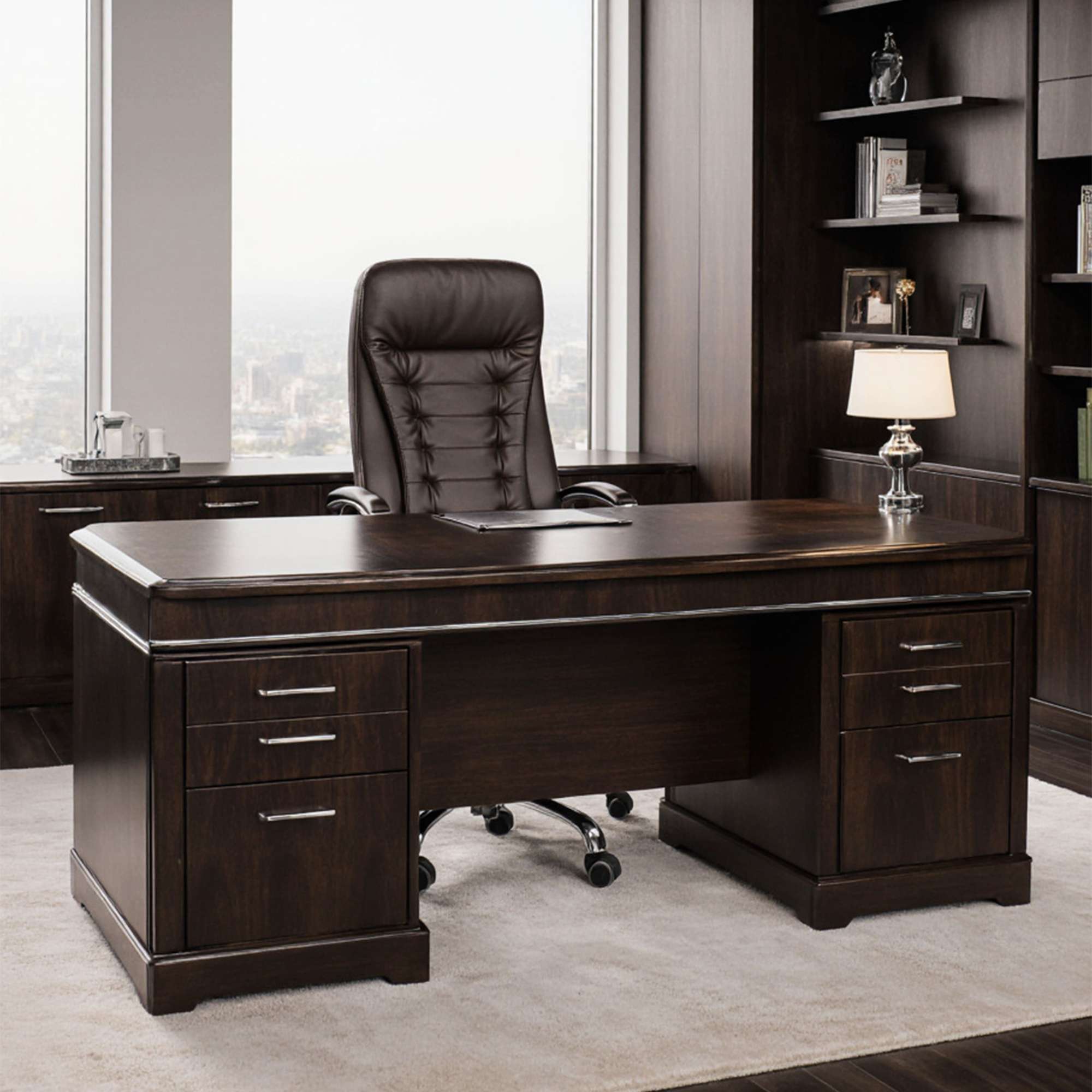 Кресло поворотное Richard New, коричневый, экокожа