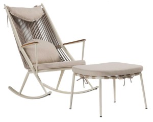 Кресло-качалка плетеное с пуфом X-Type M113, OV-21, K109