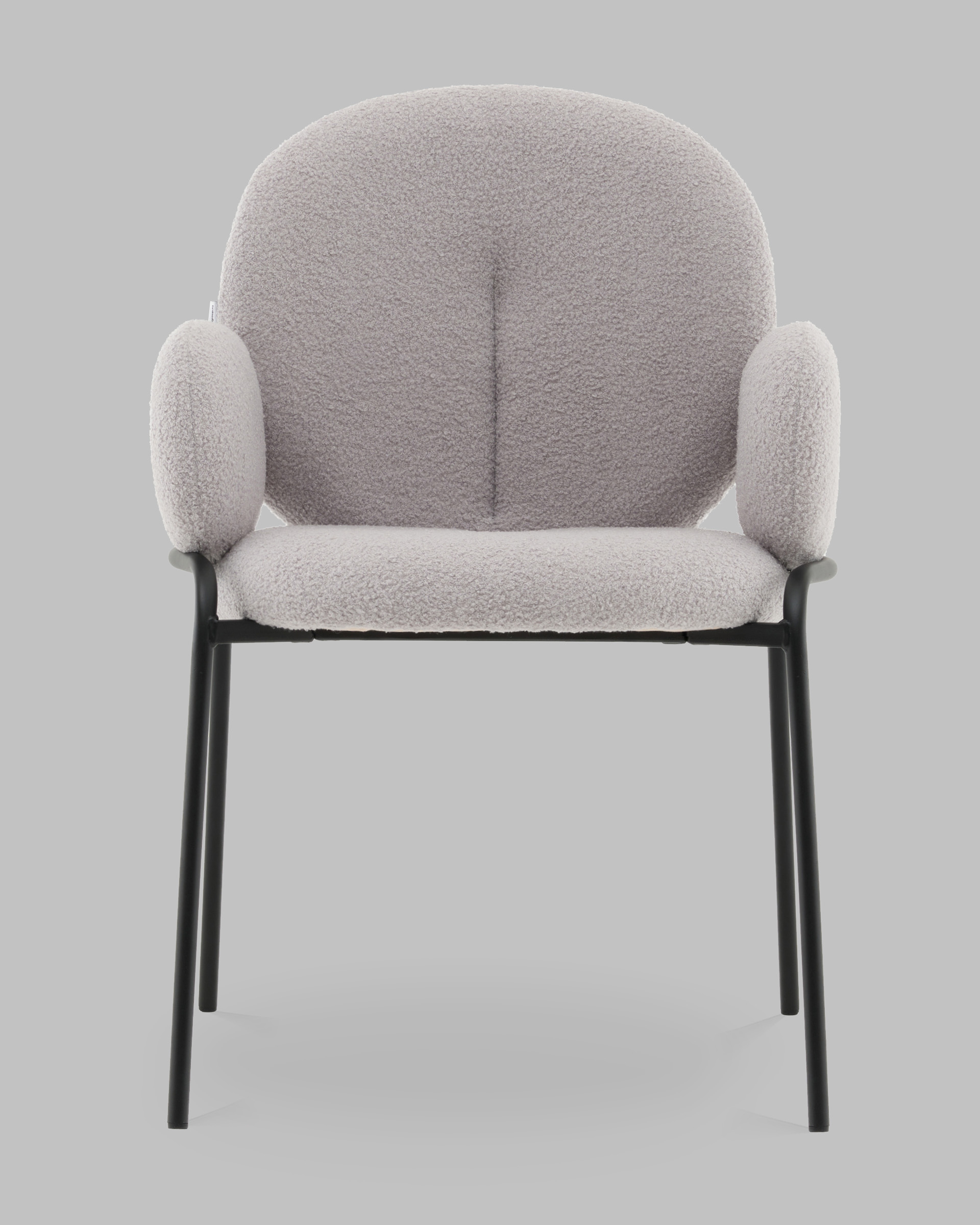 Стул с подлокотниками Моллек букле светло-серый