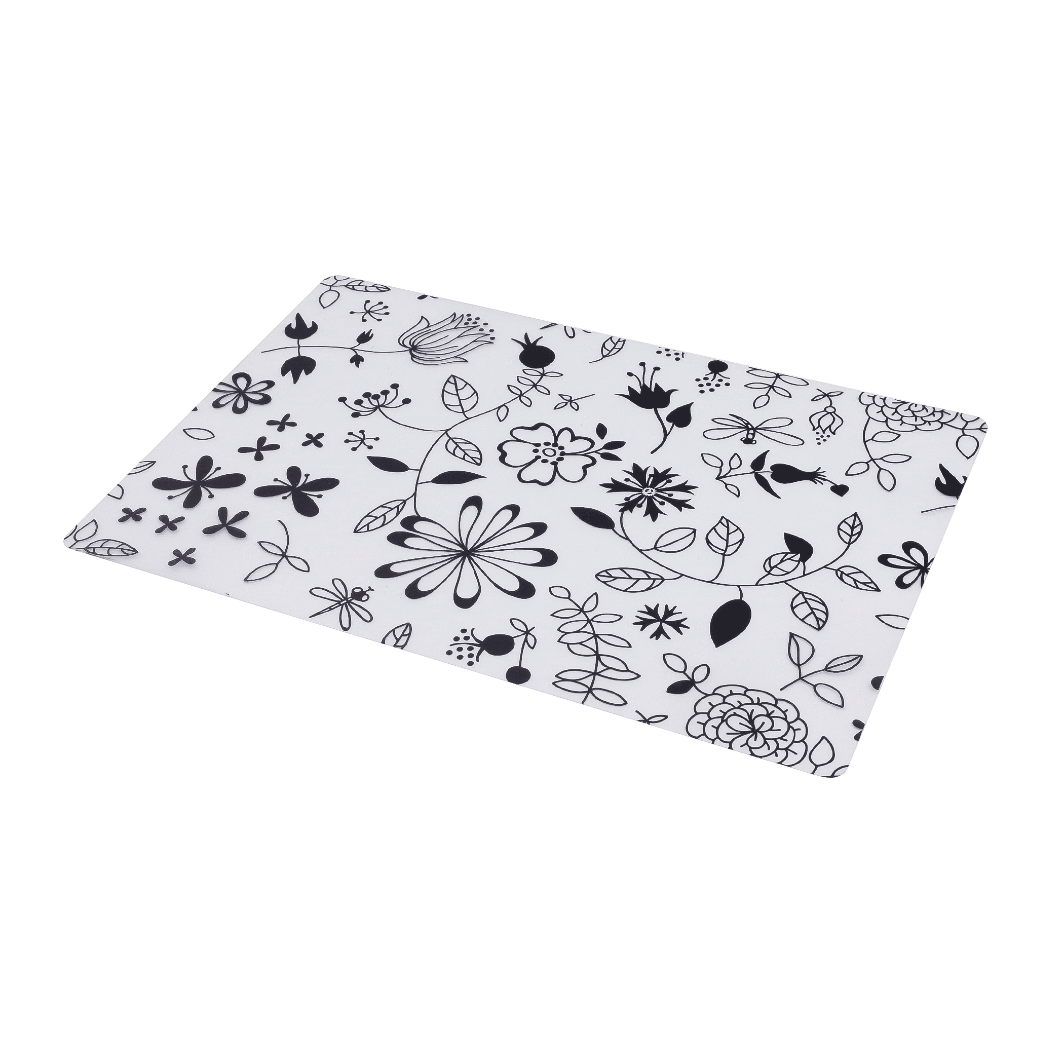 Подставка сервировочная FREEWILL, прямоугольная, 43*28 см, черный, FLOWERS