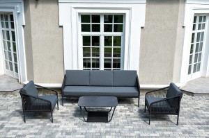 "Канны" лаунж-зона 5-местная плетеная из роупа (веревки)