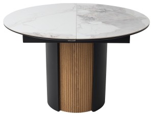 Стол БАТИСТ 115 без подсветки PANDORA LIGHT, керамика / ДУБ АМЕРИКАНСКИЙ, ЧЕРНЫЙ каркас