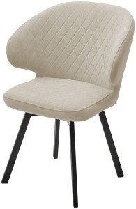 Стул ХИЛТОН 360 град., цвет B03 Бежевый, велюр / черный каркас