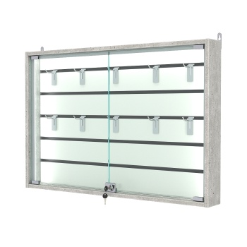 Витрина настенная №3-1БУ-П с экономпанелью, без полок, Метрополитан Грей