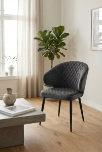 Стул ХИЛТ 360 град.поворот., цвет B28 Темно-серый, велюр / черный каркас