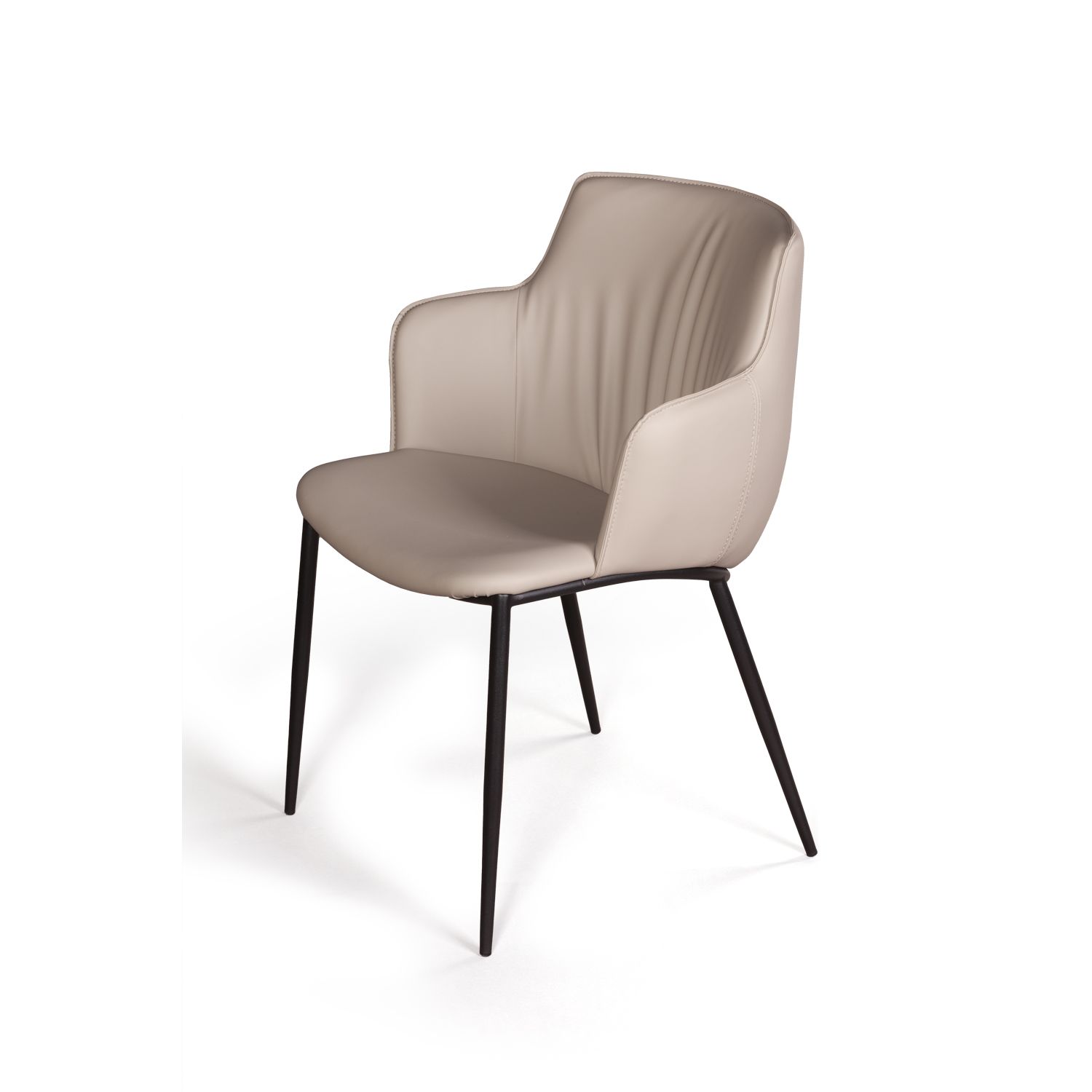 Стул с подлокотниками София, иск.кожа soft-touch, серый