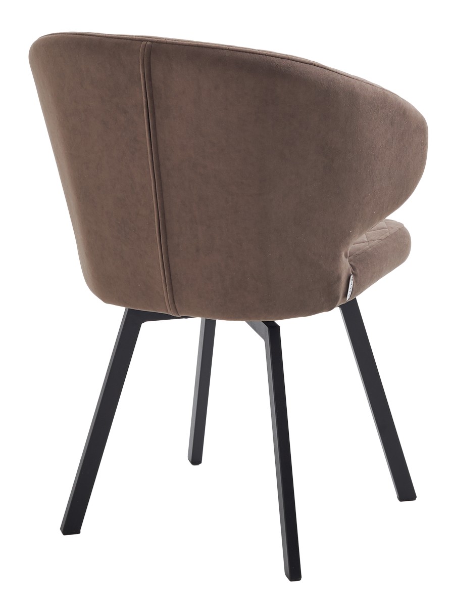 Стул ХИЛТОН 360 град., цвет B29 Шоколадный, велюр / черный каркас