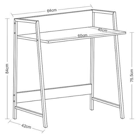 Стол на металлокаркасе BRABIX "LOFT CD-003", 640х420х840 мм, цвет дуб натуральный, 641217