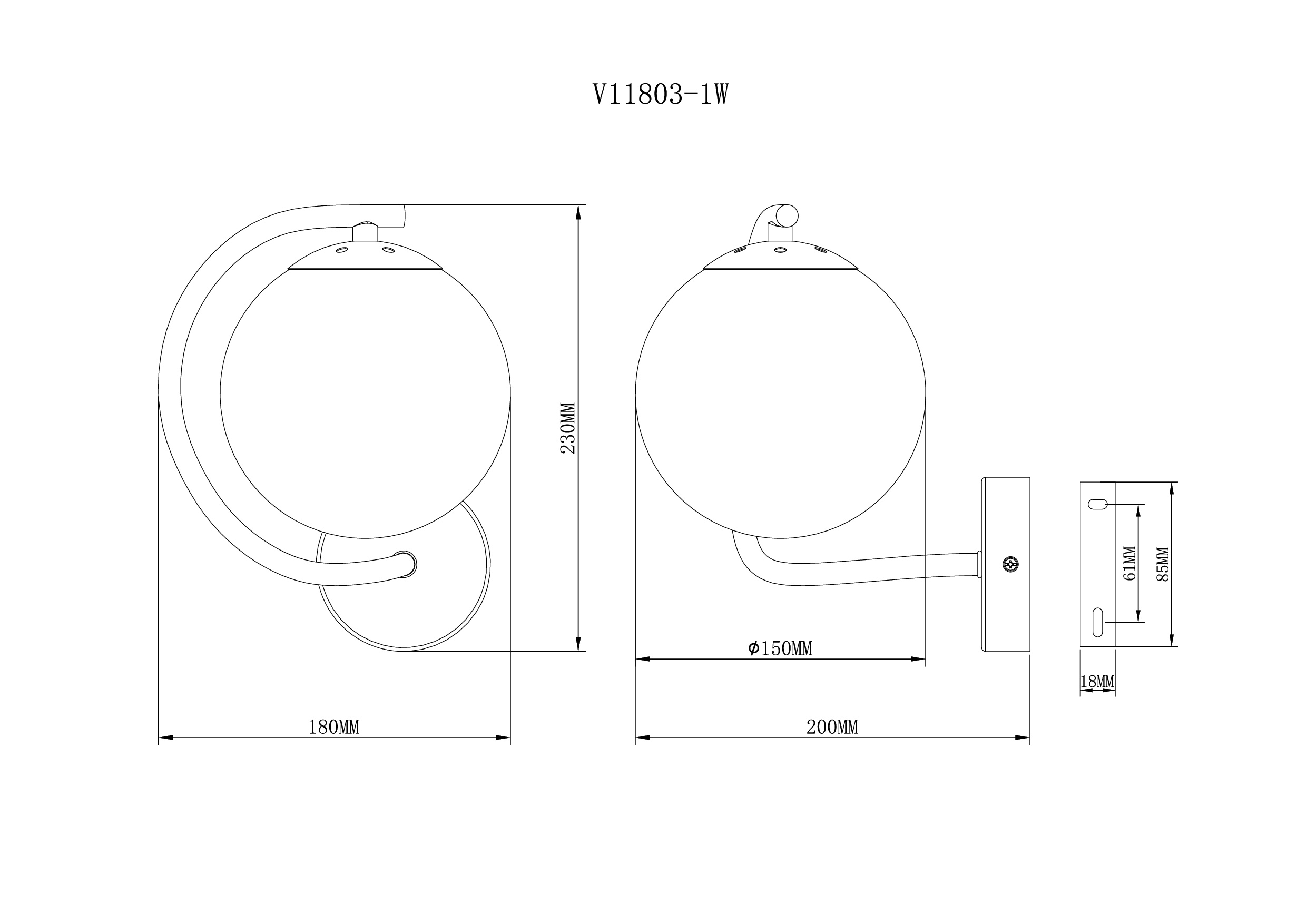 Светильник настенный Moderli V11803-1W Circle