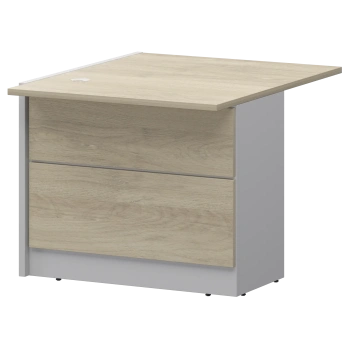 Модуль завершающий низкий правый Ресепшен Смарт СМР-12.8 Белый/Кронберг