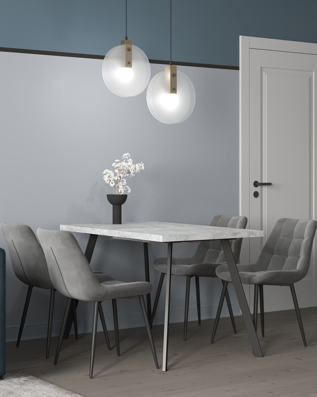 Стул Флекс велюр серый