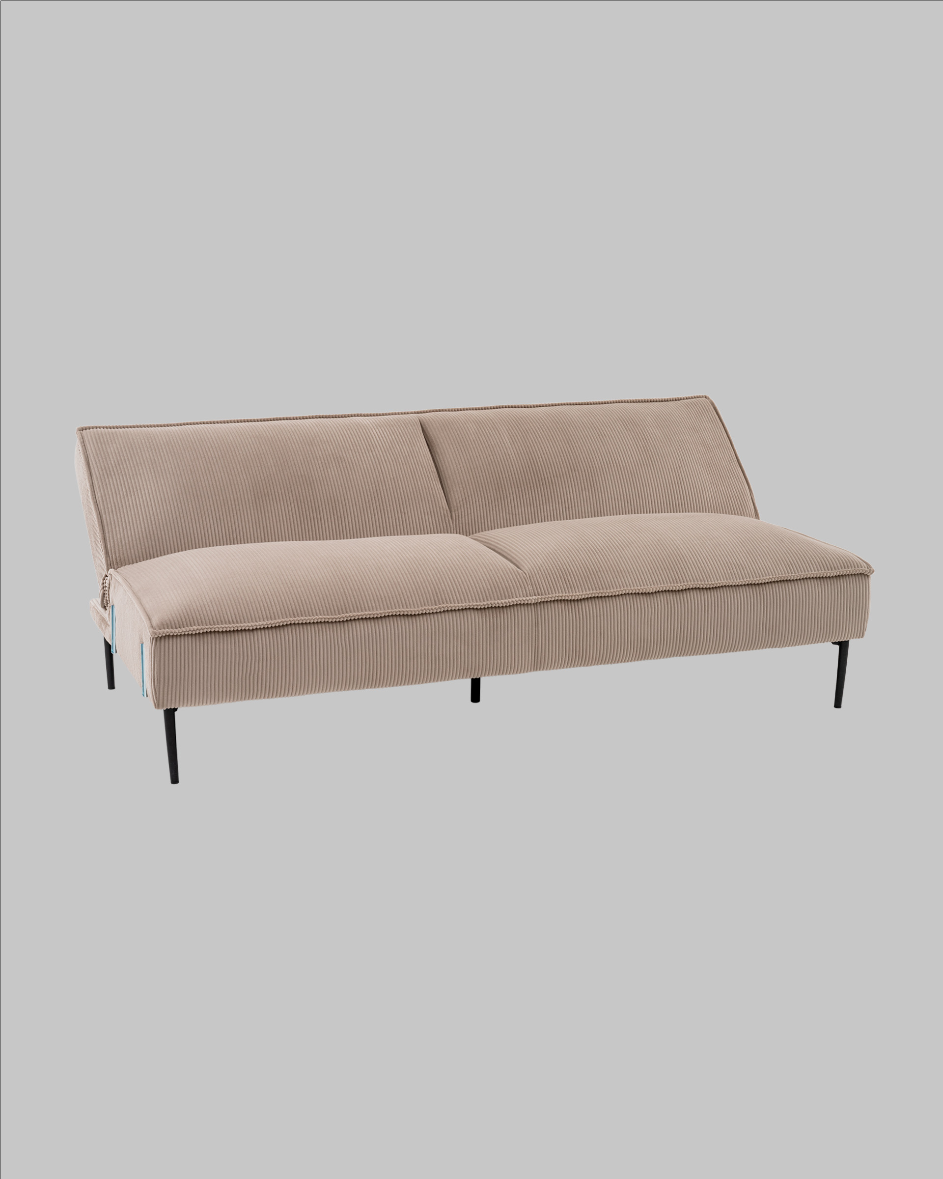 Диван прямой Кассель велюр рельефный бежевый