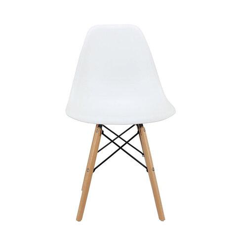 Стулья BRABIX "Eames CF-010", КОМПЛЕКТ 4 шт., пластик белый, опоры дерево/металл, 532630