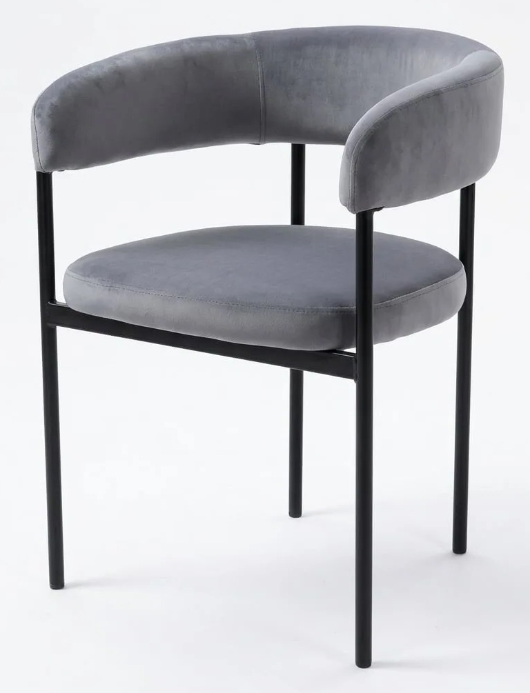 Стул СТАН, цвет H-14 Серый, велюр / черный каркас