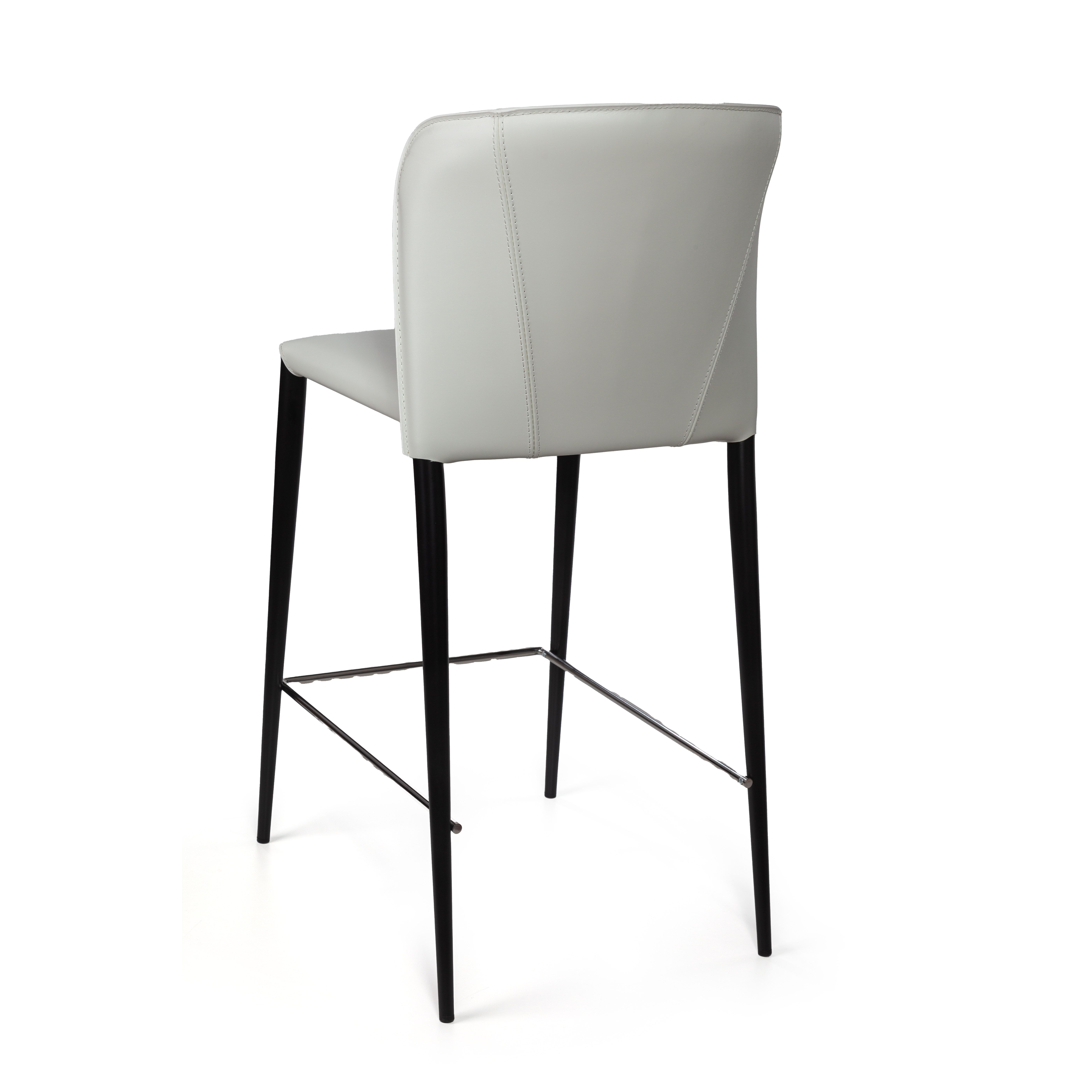 Стул полубарный Альберт, кожа белый