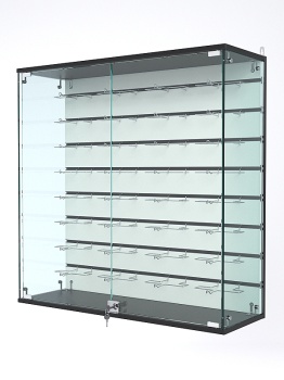 Витрина "АТРИУМ" настенная БЕЗ ПОЛОК №4-4Г, Черный