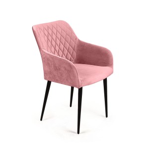 Стул с подлокотниками Роберт, бархат пудровый 15