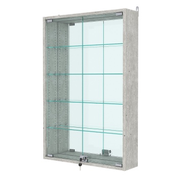 Витрина настенная с регулировочными полками №2-2А-РЕГ с зеркалом, Метрополитан Грей